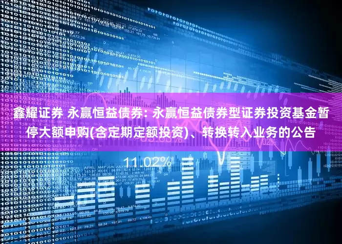 鑫耀证券 永赢恒益债券: 永赢恒益债券型证券投资基金暂停大额申购(含定期定额投资)、转换转入业务的公告